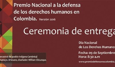 Premio Nacional a la Defensa de los Derechos Humanos en Colombia